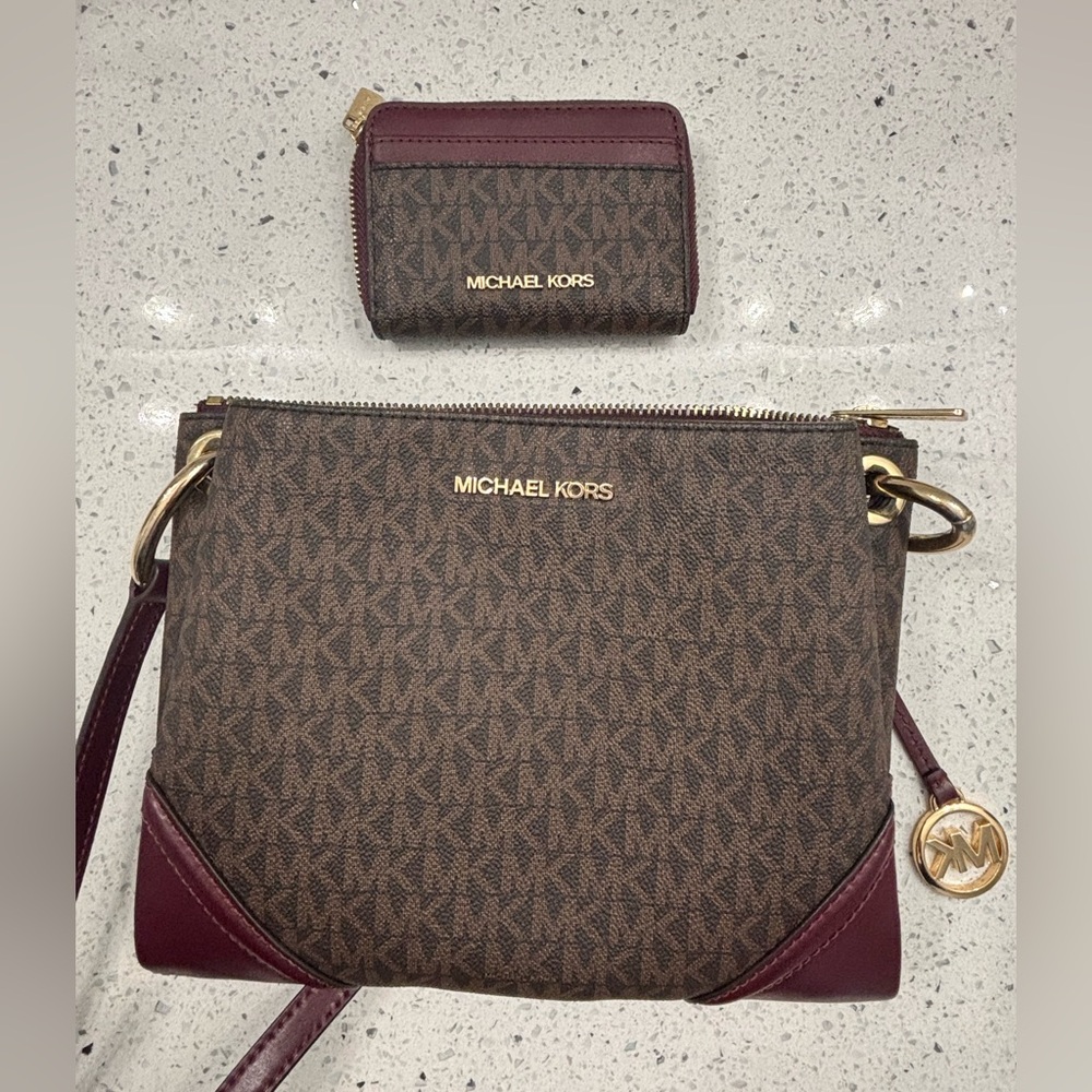 Michael Kors crossbody and matching wallet